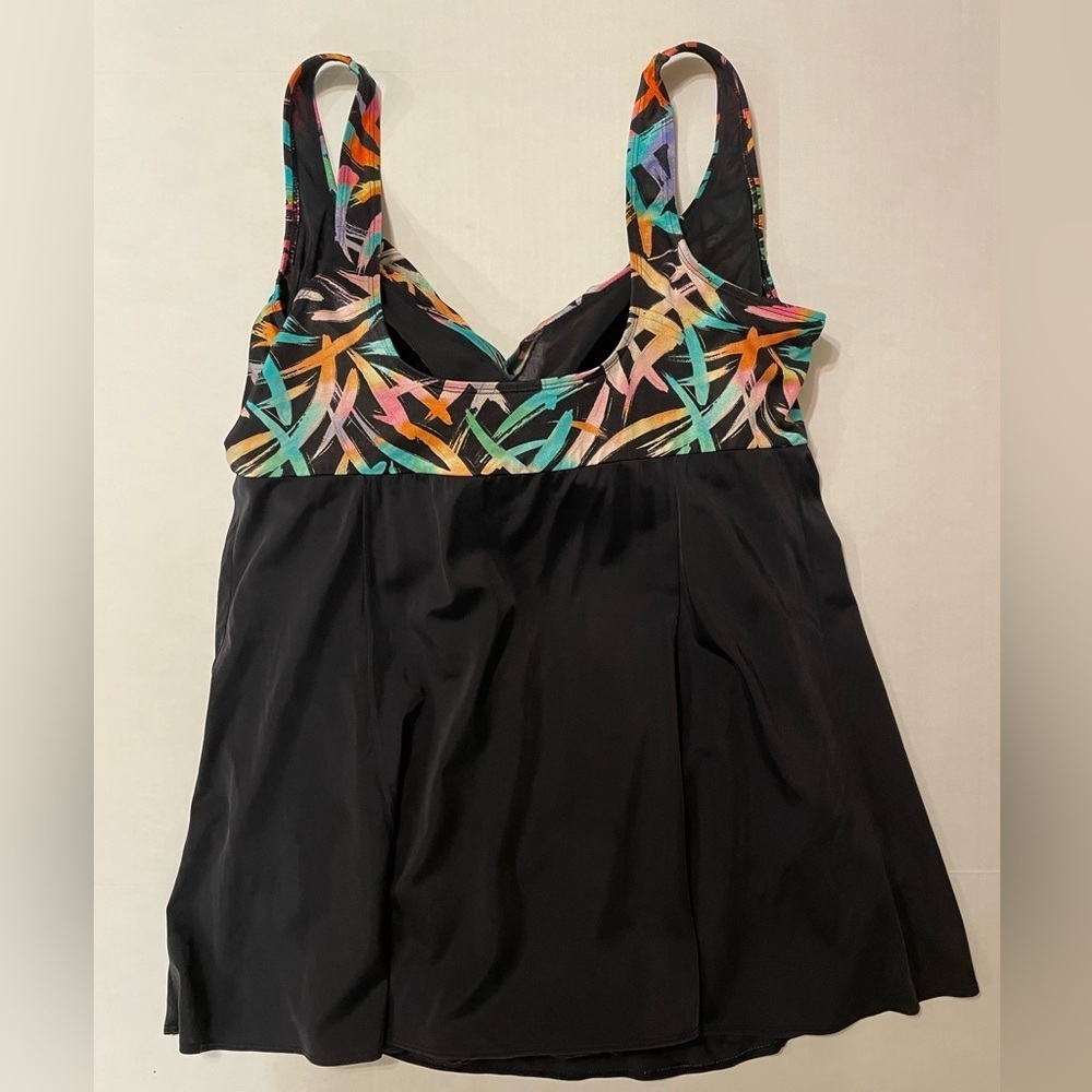 Inches Away Black & Multicolored One Piece Swimsuit Size 18 - Picture 2 of 7